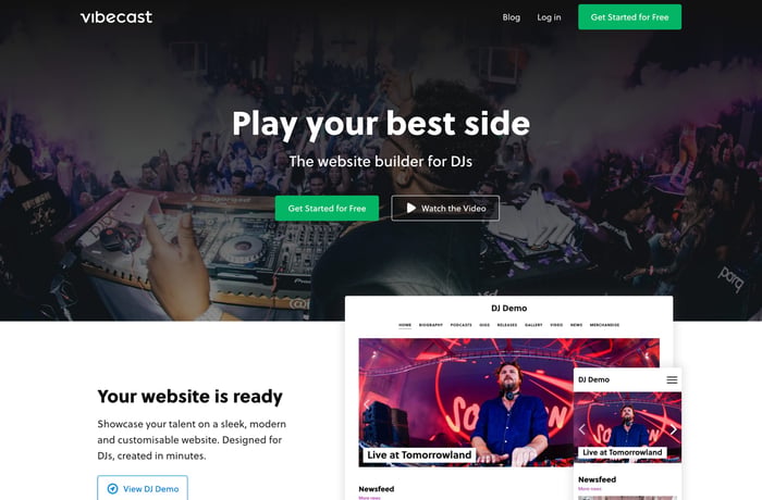 Vibecast website preview