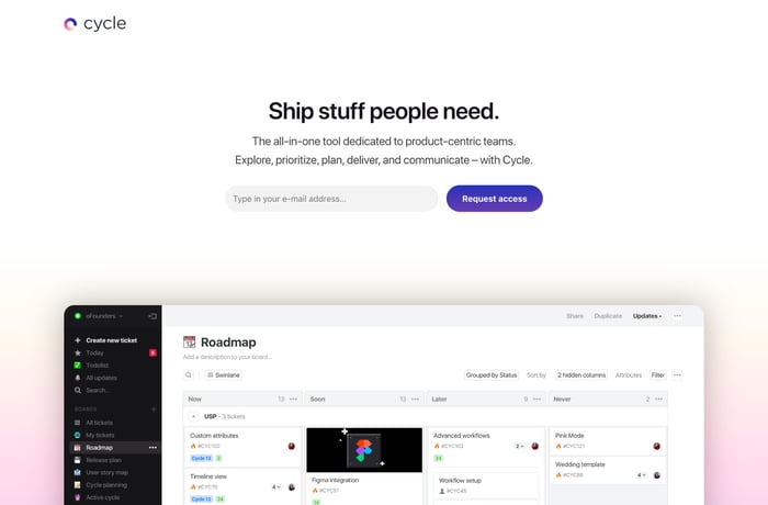 Cycle website preview