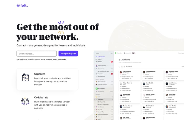 Folk website preview