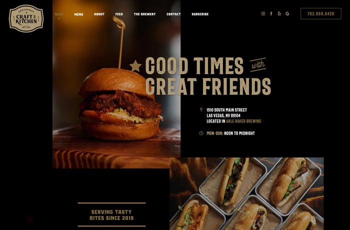 Arts District Craft & Kitchen website preview