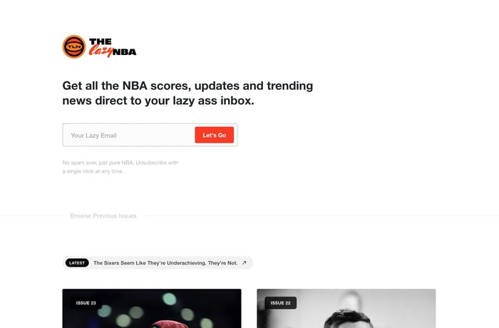 THE lazy NBA website preview