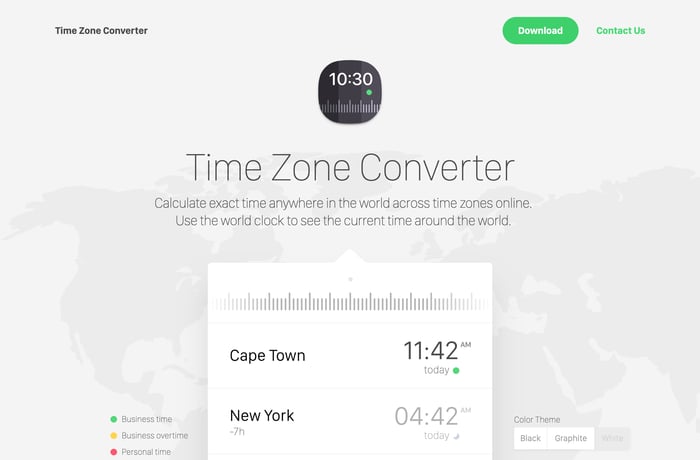 Time Zone Converter website preview