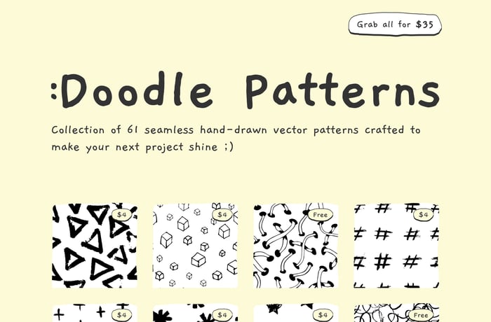 Doodle Patterns website preview