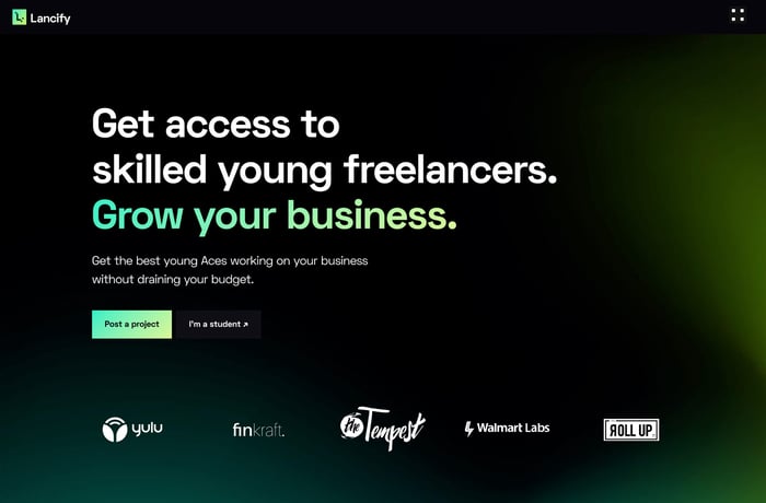 Lancify website preview