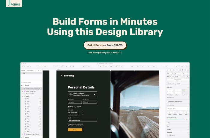 UIForms website preview