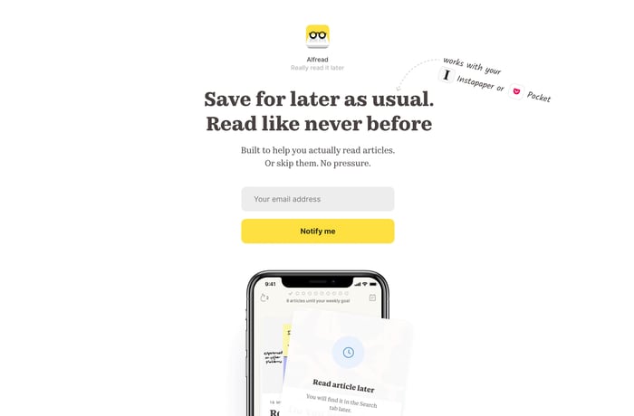 Alfread website preview