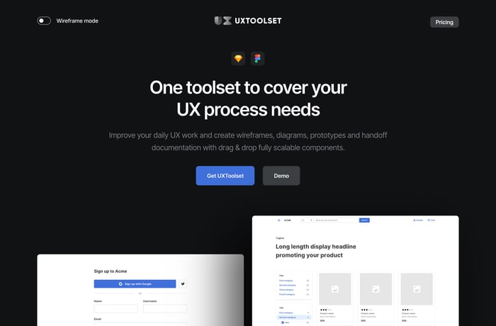 UXToolset website preview