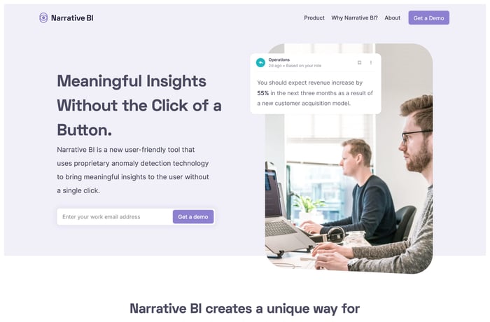 Narrative BI website preview