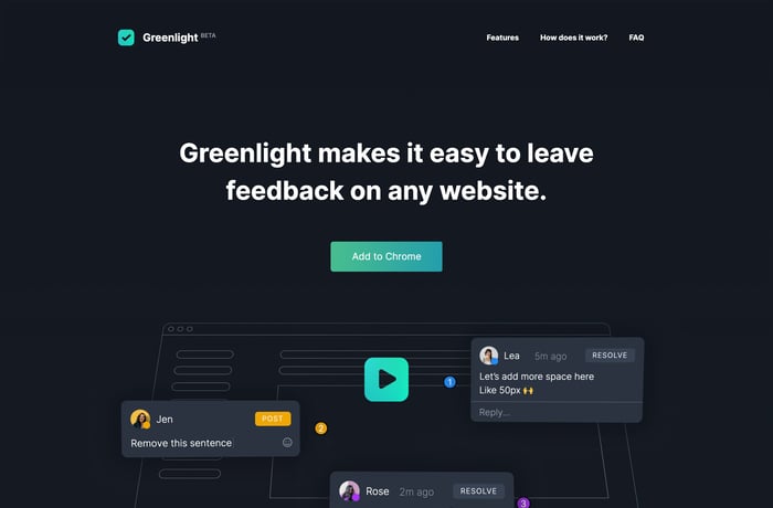 Greenlight website preview