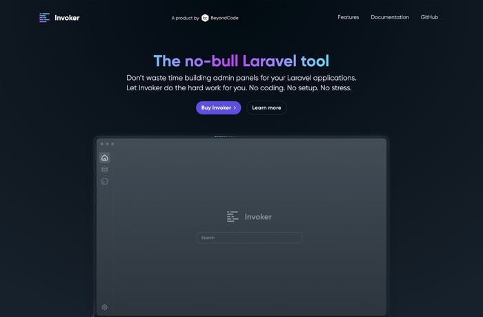 Invoker website preview