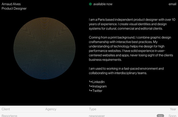 Arnaud Alves website preview