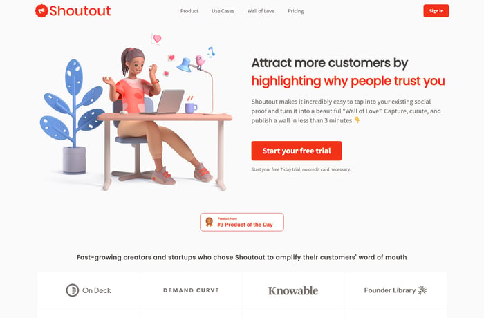 Shoutout website preview