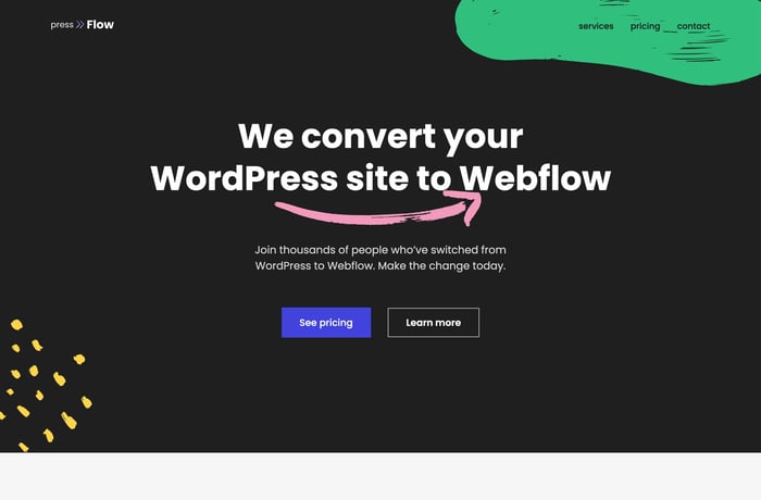 PressToFlow website preview