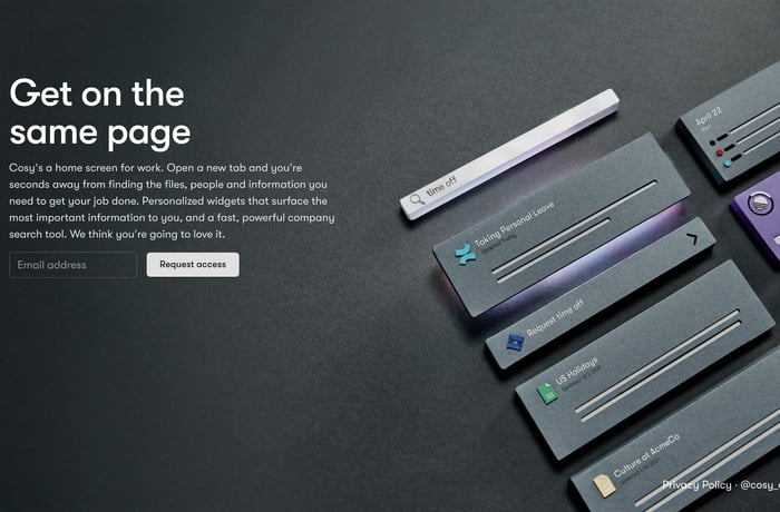 Cosy website preview