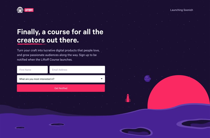 Liftoff Course website preview