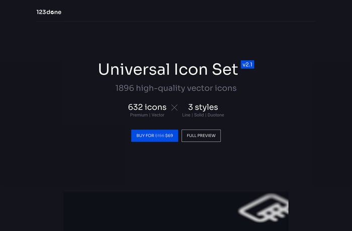 Universal Icon Set website preview