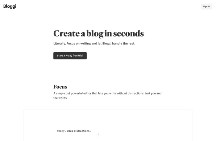 Bloggi website preview