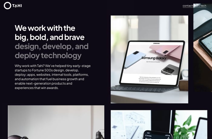 Tahi website preview