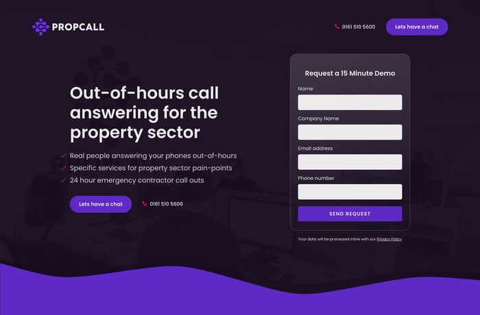 Propcall website preview