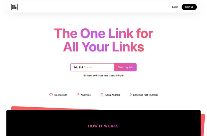 Bio Link website preview