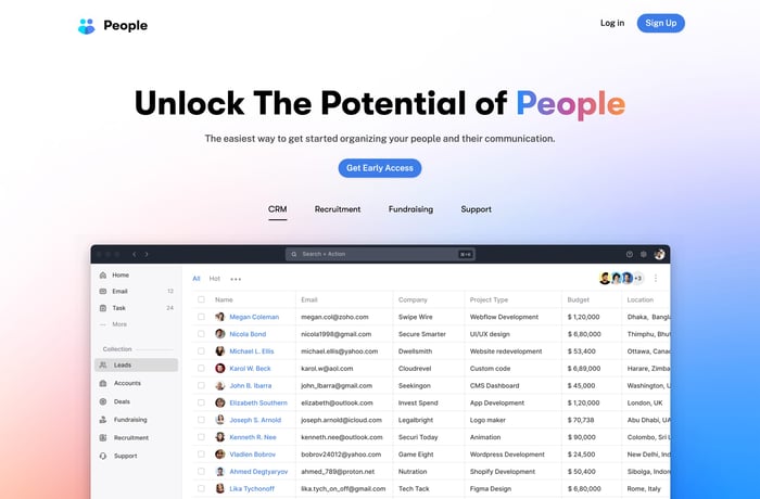 People App website preview