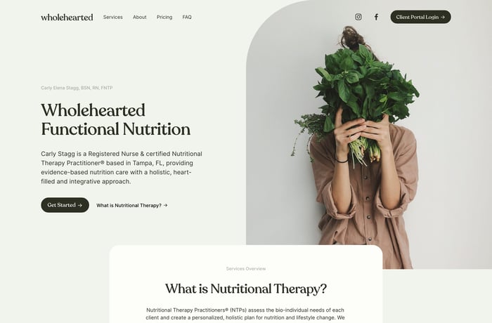 Wholehearted website preview