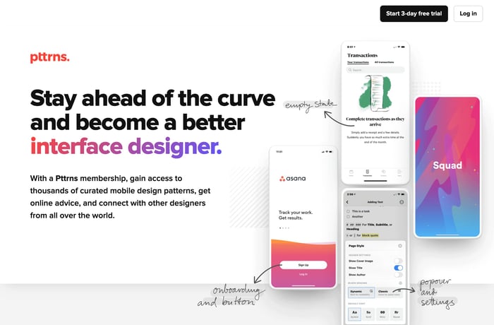 Pttrns website preview