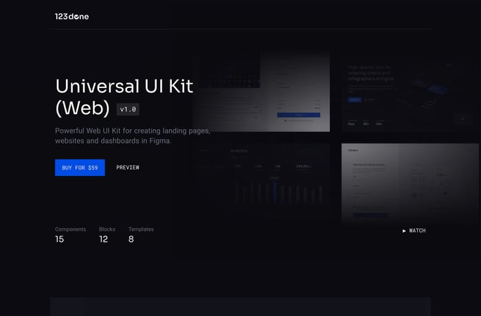 Universal UI Kit for Web website preview