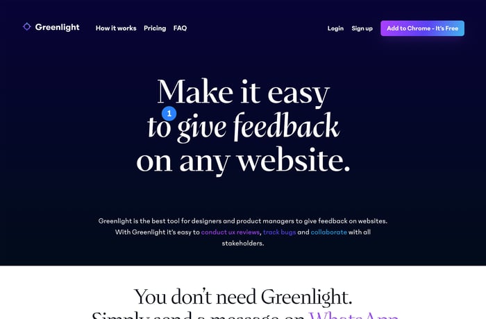 Greenlight website preview