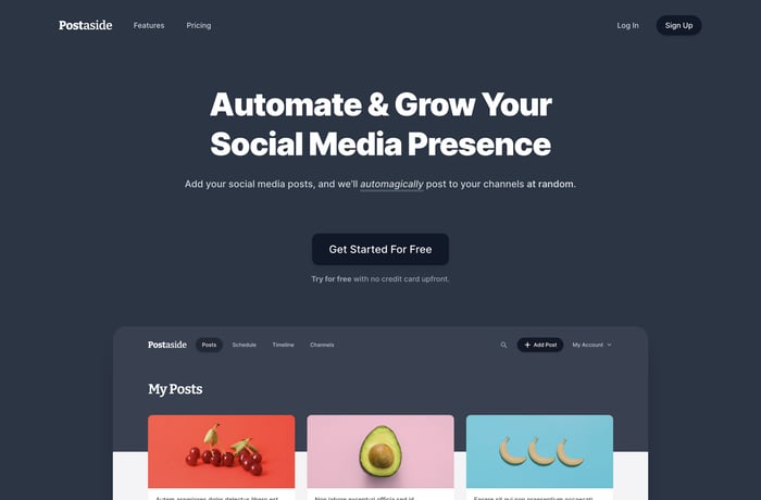 Postaside website preview