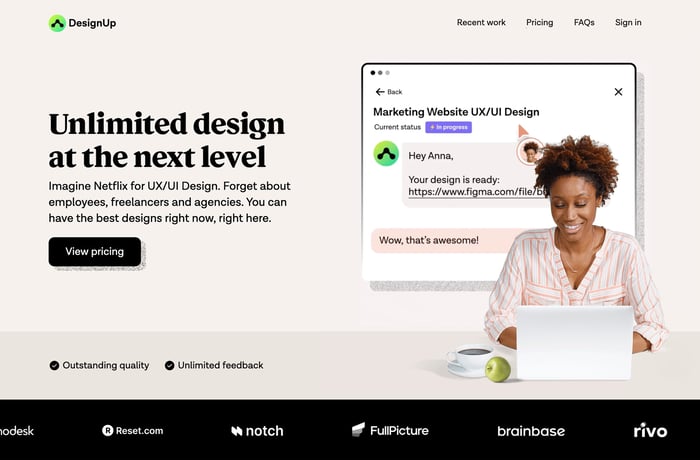 DesignUp website preview