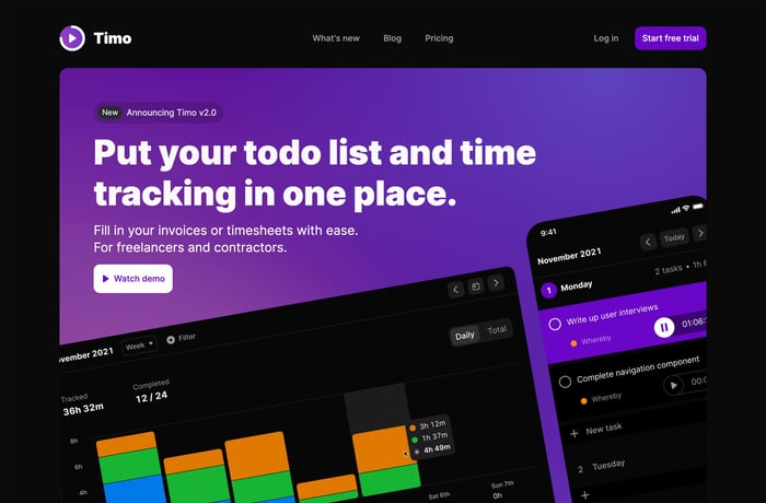 Timo website preview