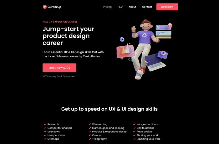 CursorUp website preview
