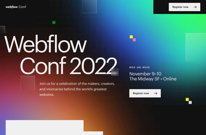 Webflow Conf 2022 website preview