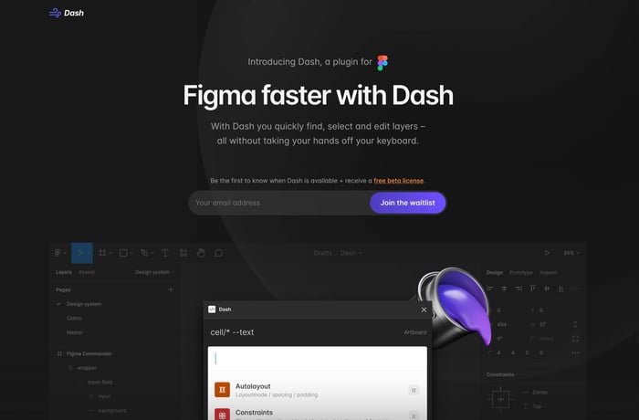 Dash website preview