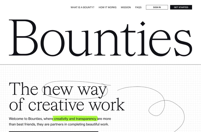 Bounties website preview