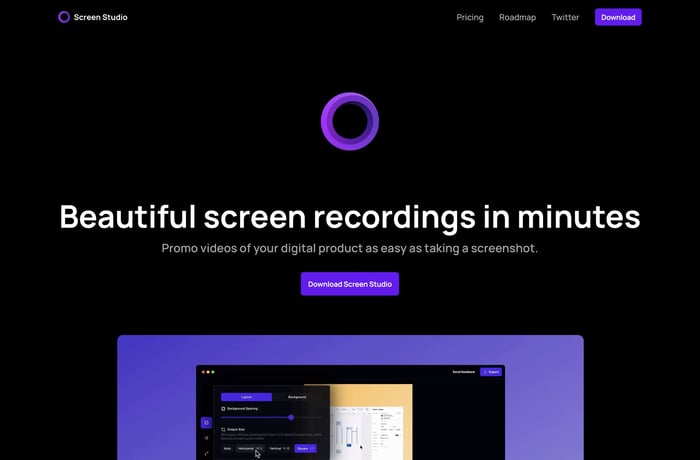 Screen Studio website preview