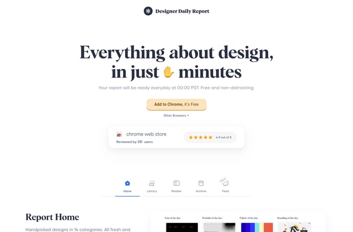 Designer Daily Report website preview
