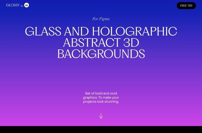 Holographic Abstract 3D Backgrounds website preview