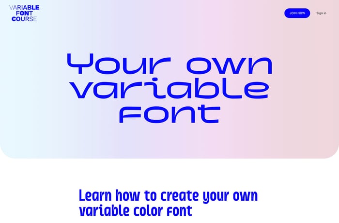 Variable Font Course website preview