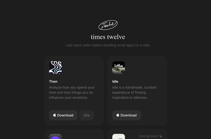 times twelve website preview