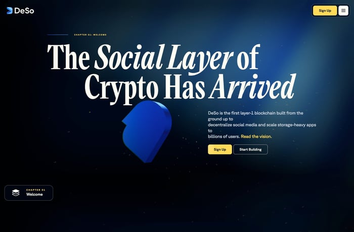 DeSo website preview