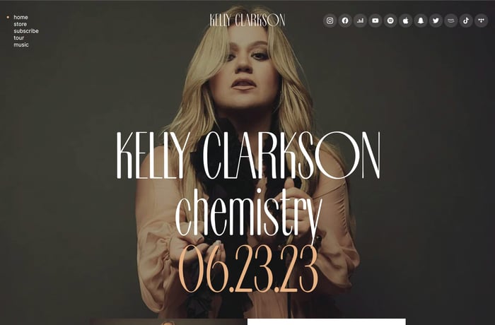Kelly Clarkson website preview