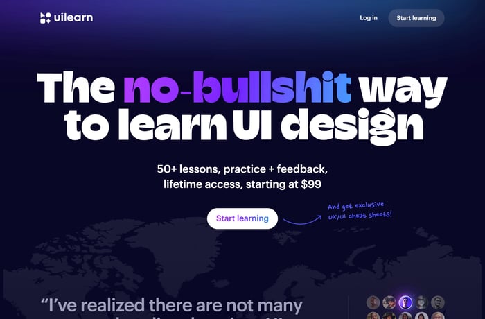 UI Learn website preview