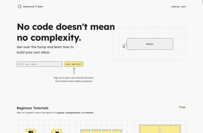 Advanced Framer Course website preview