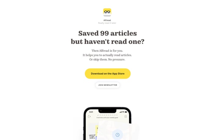 Alfread website preview