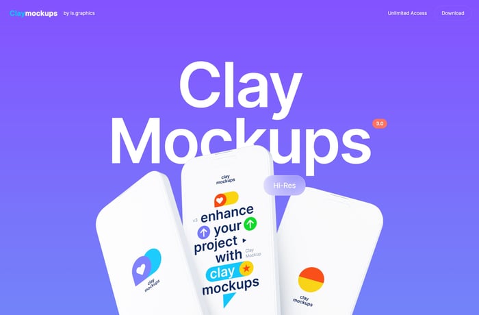 Clay Mockups 3.0 website preview