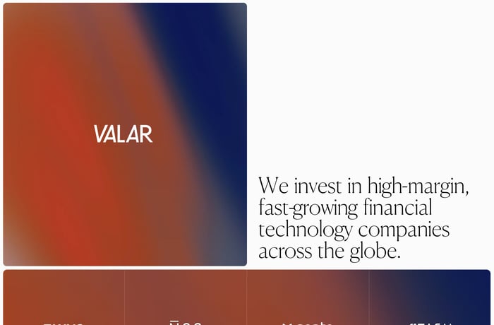 Valar website preview