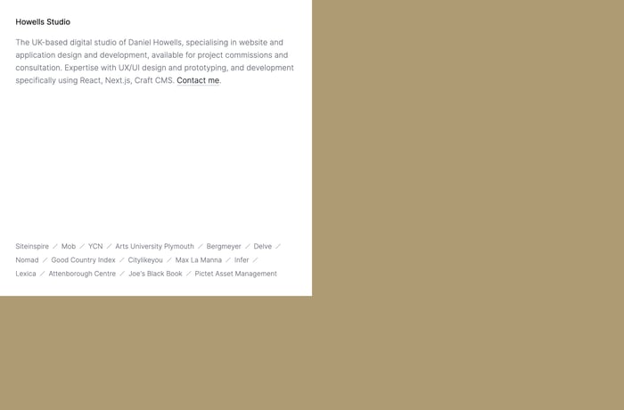 Howells Studio website preview