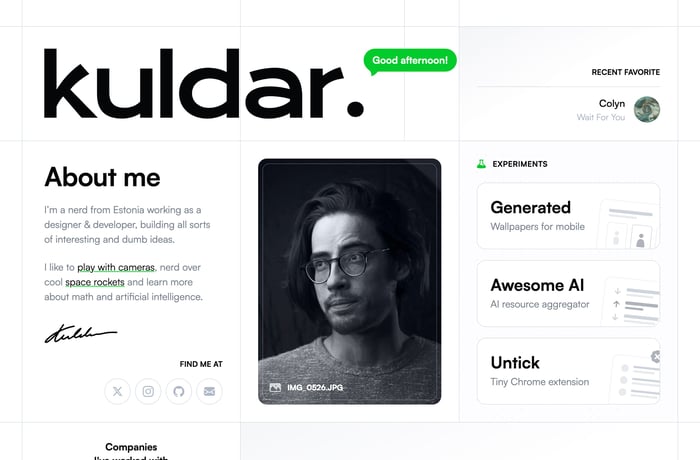 Kuldar Kalvik website preview